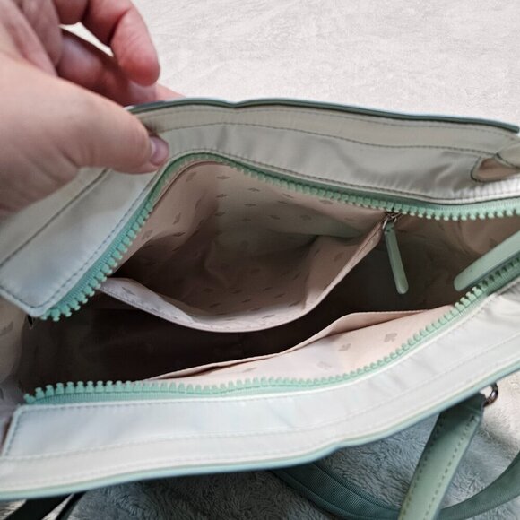 NWOT Kate Spade Jae Degrade White Mint Green Ombre Medium Satchel Hand bag Purse - Picture 9 of 16